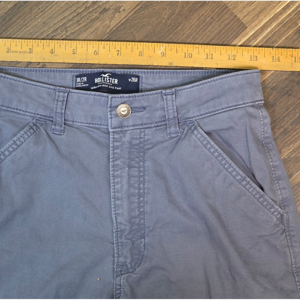 Hollister Gray/Blue Cargo Wide-Leg Pants - Picture 5 of 7